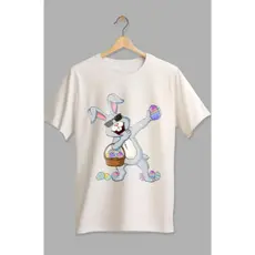 Camiseta Adulto Cesta Páscoa Coelho De Oculos 100% Algodão