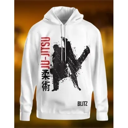 Blusa de Frio Flanelada Moletom com Capuz e Estampa Jiu-Jitsu Academia e Treino caminhada Casaco Confortável e Macio
