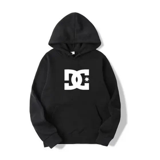 Moletom canguru com capuz DC moletom simples em Algodão de manga longa tendência de rua moletom moda outono e inverno