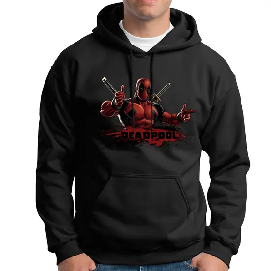 Moletom Canguru Deadpool Casaco Unissex Inverno Confortável Novidade