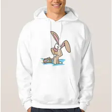 Moletom Masculino Com Capuz Coelhinho De Páscoa Com Cesta 100% Algodão