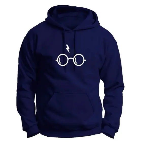 Moletom Masculino Com Capuz Estampa Oculos Raio Magia Tecido Premium 100% Algodão