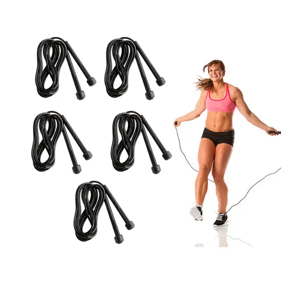 KIT 5 Corda De Pular Profissional Ajustavel Exercício Academia Fitness Funcional Crossfit