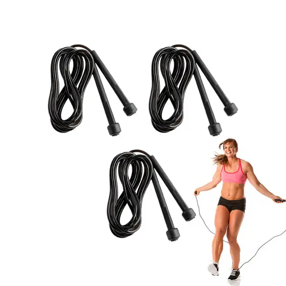 KIT 3 Corda De Pular Academia Fitness Profissional Ajustavel Exercício Funcional Crossfit