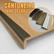 Perfil de aluminio para acabamento de escada degrau elegante