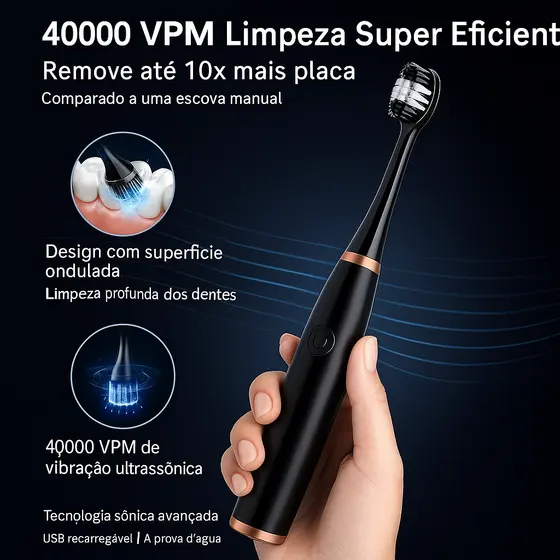 Escova Elétrica Sônica 3 em 1, Escova Eletrica, Pratica , MACIA  ,Melhor Opçao Para  Os Dentes e Gengivas