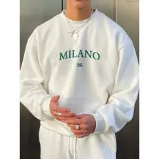Moletom Masculino Milano 96 com Estampa e Gola Redonda - Casual & Versátil de Manga Longa, Mistura de Poliéster Leve