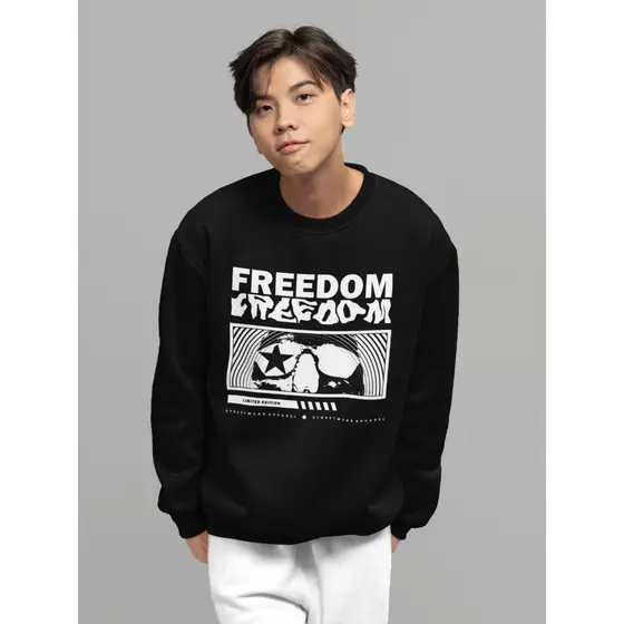 Moletom Careca ``Freedom´´ Unissex Blusa de Frio Feminina Masculina- oversized stretwear