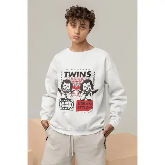 Moletom Careca Unissex ´´Twins´´ Blusa de Frio- Anjo- Feminina Masculina- oversized stretwear