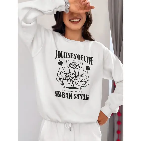 Moletom Careca Journey of Life Urban Style Unissex Blusa de Frio Feminina Masculina