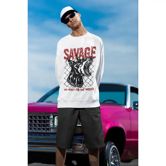 Moletom Careca Unissex ´´Savage´´ Blusa de Frio-Pitbull- Feminina Masculina- oversized stretwear