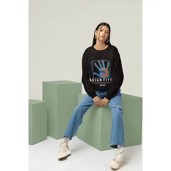 Moletom Careca Unissex ´´High Five´´ Blusa de Frio Feminina Masculina- oversized stretwear