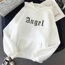 Blusa Moletom Canguru Unissex Estampado FrenteLinha Premium Estampa Angel Street Anjo Casaco de frio com Bolso e Capuz