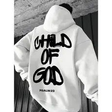 Blusa De Frio Canguru Com Capuz Moletom Feminino Larguinho Estampado ´´Child of God`` para outono/inverno unisex