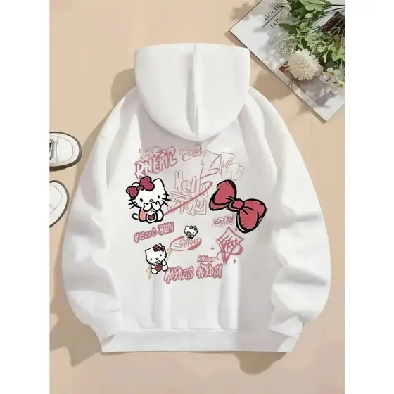 Moletom com Capuz e Estampa de Letras de Los Angeles, Blusa Casual de Manga Comprida com Bolso, Roupas Unisex