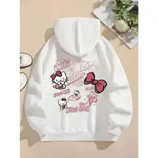 Moletom com Capuz e Estampa de Letras de Los Angeles, Blusa Casual de Manga Comprida com Bolso, Roupas Unisex