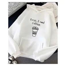 Blusa Moletom Com Capuz Algodão Preciso De Um Café