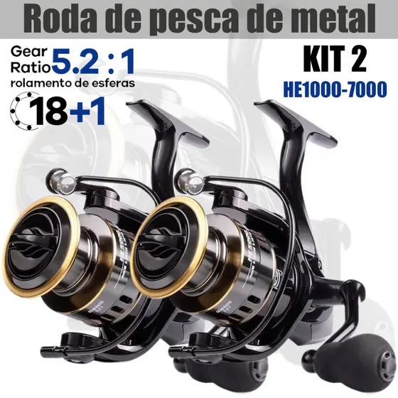 HE1000-7000 Molinete De Pesca De Metal EVA Max Arraste 200kg Cana Em Água Salgada