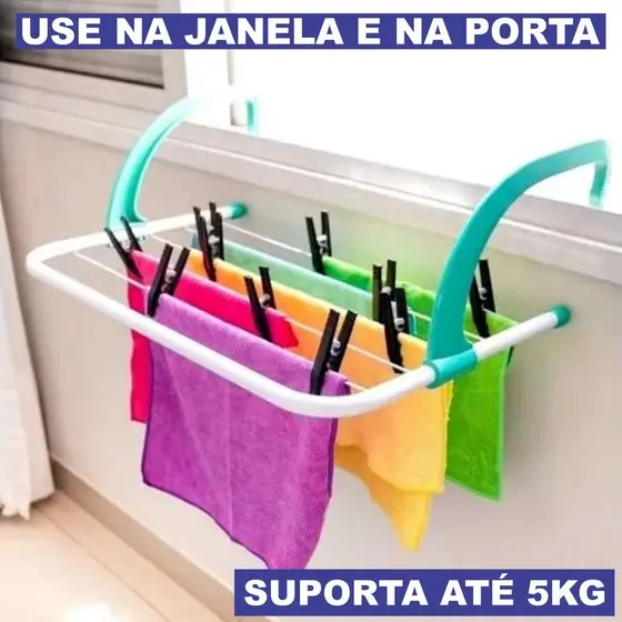 Varal Portátil Para Apartamento Secador De Roupas Retrátil Varal Dobrável
