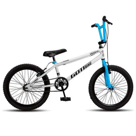 Bicicleta Infantil Aro 20 Bmx V-Brake Branco e Azul Gottbike