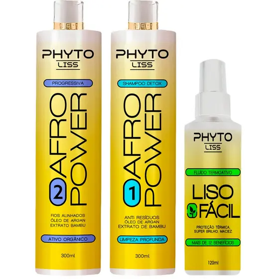 Kit Selagem Afro Liss Sem formol + Protetor Térmico - Fios Lisos, Hidratados e Sem Frizz!