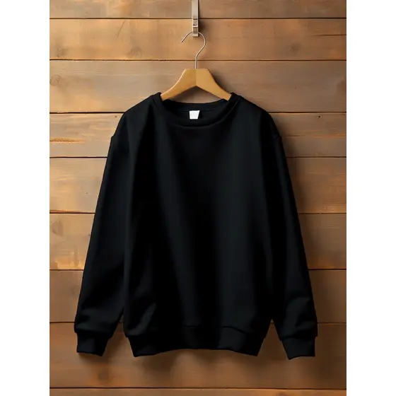 Moletom Gola Redonda Unissex Careca Blusa de Frio Casaco Feminino Masculino Flanelado Liso Sem Estampa Algodão