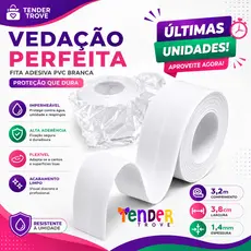 Fita Vedação PVC Branca 3,2m — Impermeável e Flexível 🛡️ Acabamento Profissional para Cozinhas e Banheiros