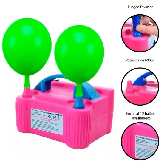 Inflador Compressor Elétrico Bomba Encher Balões Bexiga Inflador  Rápido e Prático para Festas 110V