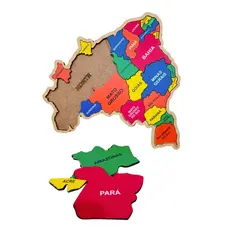 Quebra-Cabeça Mapa do Brasil em MDF 5mm – 26 Peças Grandes – Brinquedo Educativo