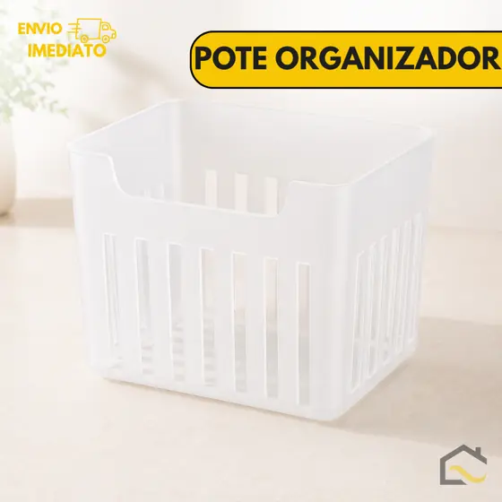 Organizador Porta de Geladeira de 2 a 4 - Potes BPA Free Plástico Resistente Transparente Fosco