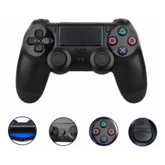 Controle Wireless Compatível com PS4 Joystick Bluetooth Gamer Recarregável Alta Precisão Sem Delay Dual Vibração