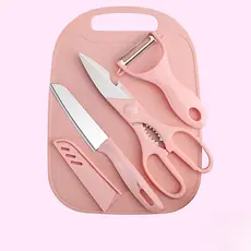 Kit Utensílios de Cozinha 4 Peças Rosa Silicone Antiaderente Espátula Colher Concha Utensílios Culinária