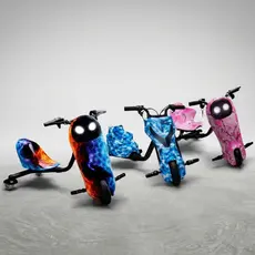 Triciclo Drift Elétrico Infantil 250W 36V com Bluetooth Luz LED Kart Elétrico Potente Diversão Criança