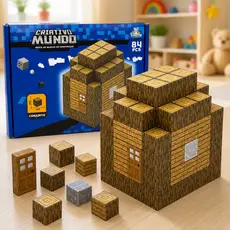 Blocos Magnéticos Educativos 84 Peças Brinquedo Infantil Criativo de Montar Construção