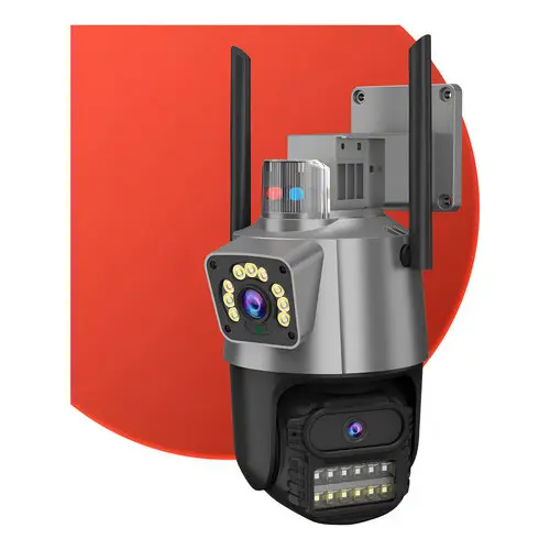 Câmera Segurança Wifi Externa E Interna 4k Lente Dupla Ip66 Visão Noturna Led Sirene Policial Icsee Monitoramento