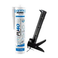 Kit Selante PU 40 Tek Bond Fix 387g + Aplicador Cores Preto, Branco, Cinza