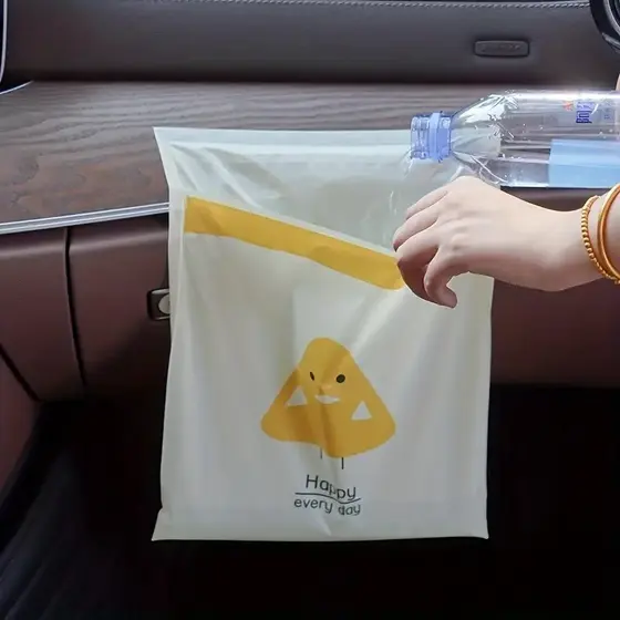 Sacos de Plástico Estampado com Adesivo Multiuso Saco de Lixo Carro Cozinha Suspensa Autoadesiva Para Carros