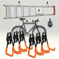 Kit 2/4/6 Ganchos de Parede p/ Armazém, 35kg, p/ Mangueiras, Bicicletas,Escadas,Vassouras,Esfregões