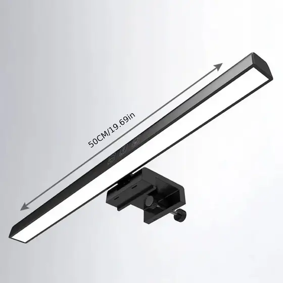 Luminária Tela Notebook Monitor Mesa Barra Luz Regulável Cúpula Preto Estrutura Preto 127/220v