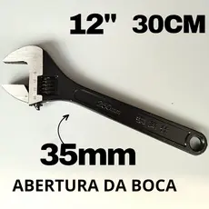 Chave Inglesa Ajustável 12 POL 300 MM Aço Carbono Cromada