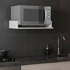 Suporte Parede Microondas Forno Elétrico Branco MDF Aéreo Suspenso Cozinha Eletrodoméstico Compacto