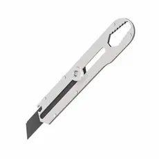 Estilete Profissional Aço Inox Maciço Com Trava De Segurança Multifuncional Chave 6 A 13mm