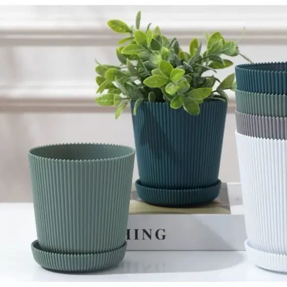 Vaso de flor Cachepô Decorativo com bandeja Plastico