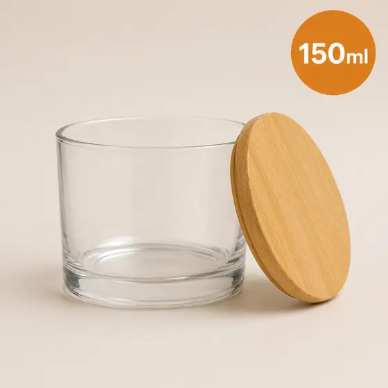15x Pote de Vidro com Tampa para Vela 150ml | Porta Vela Aromática | Velas Aromáticas Perfumada