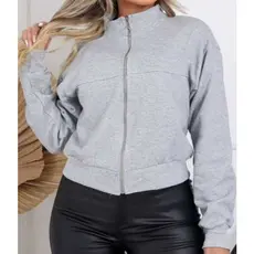 Casaco Moletom de frio Feminina Com Ziper cropped Liso Várias Cores 2026