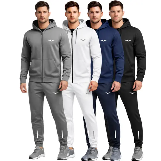 Conjunto Masculino Jaqueta Calça Jogger Esportivo Academia Treino Fitness Inverno Frio Casual Confortável
