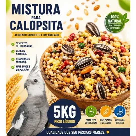 5KG MISTURA PARA CALOPSITA, AGAPONE, PERIQUITOS E PSITACIDEOS ESPECIAL NATURAL PREMIUM