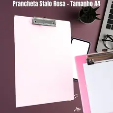 PRANCHETA ROSA STALO MDF TAMANHO A4 CLIP DE METAL , 1 UNI IDEAL PARA DOCUMENTOS ARQUIVOS FOLHA SULFITE