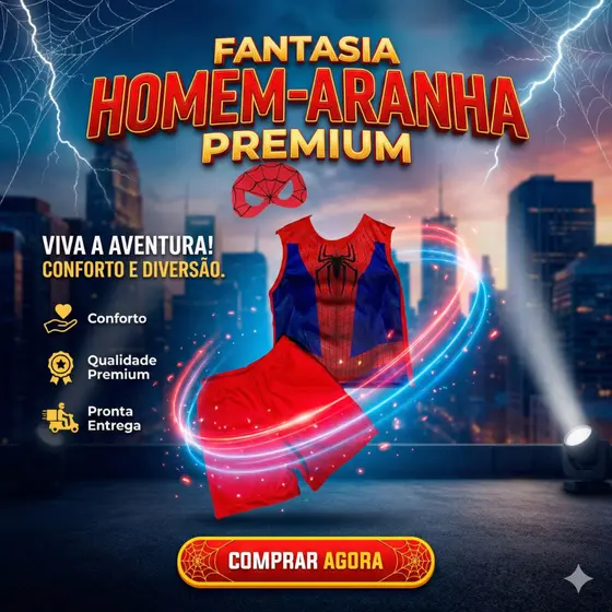Fantasia Infantil Homem Aranha M