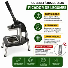 Picador Cortador Fatiador de Legumes Profissional e Reforçado